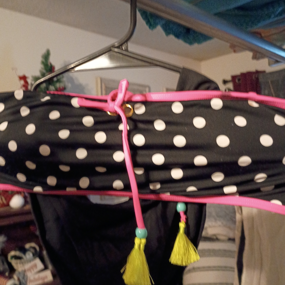 Victoria's Secret Black and Pink Polka Dot Bikini
